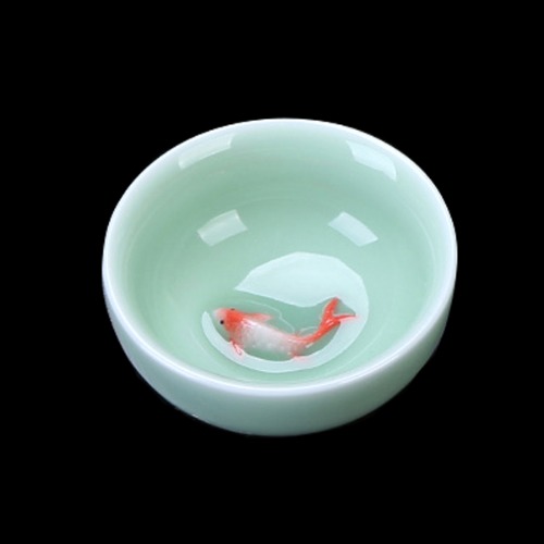 Celadon Taiwanese-style fish teacup