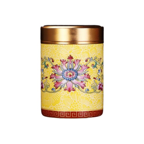 Enamel Pot Sealed Tea Container Small - Yellow