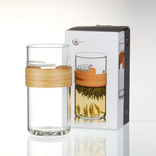 LDB010 Bamboo Handle Glass Filter Cup 250 ml
