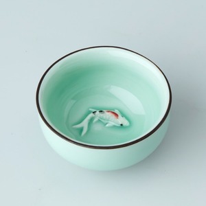 Direct Purchase Carp White Blue Flower Tea Cup