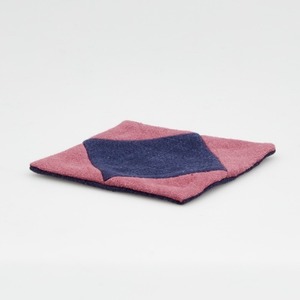 Fabric Two-Collar Tea Cup Support-Dark Pink + Dark Blue