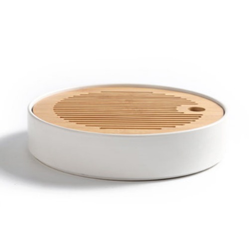 Japanese Round Porcelain Bamboo Tea Plate