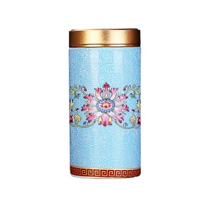 Enamel Pot Sealed Tea Container Large - Sky Blue