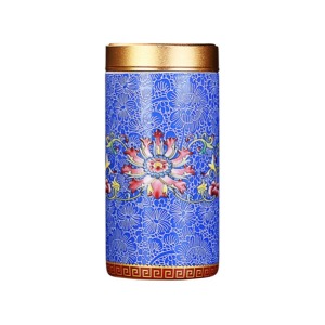 Enamel Pot Sealed Tea Container Large - Blue