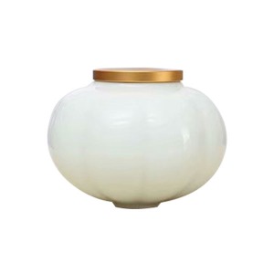 Pumpkin Pottery Tea Container - White