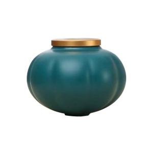 Pumpkin Pottery Tea Container-Pickoc Green