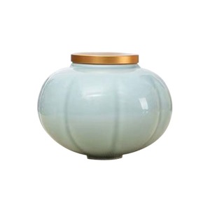 Pumpkin Pottery Tea Container-Light Gray