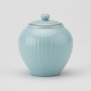 Flow Ceramic Tea Container-Sky Blue