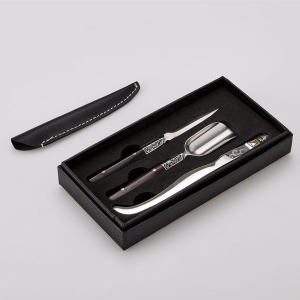 black wood shield type luxury 3 types of tea knife set