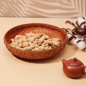 Bamboo art lacquered round multi-purpose tray-small 21.5 cm × 5.5 cm