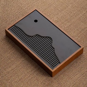 Heat-produced square bamboo tea plate medium brown (pre-order, delivery will be released at the end of April)