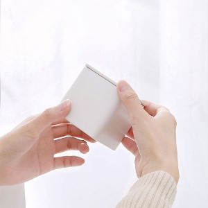 Cube-type storage tin case tea container white