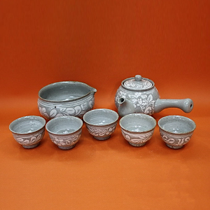 Buncheong Cheong Yu Originally, tea set for 5 people