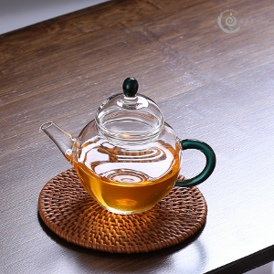LCH034 Okrip Glass Teapot Chaho Peekock Green
