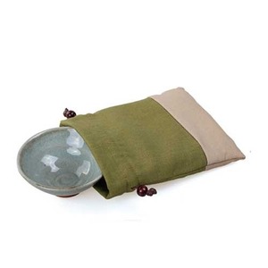 Envelope Two-Color Tea Cup Pouch-Green+Beige