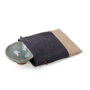 Envelope-Type Tea Cup Pouch-Dark Gray + Beige