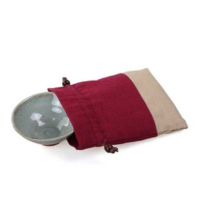 Envelope Two-Color Tea Cup Pouch-Red+Beige